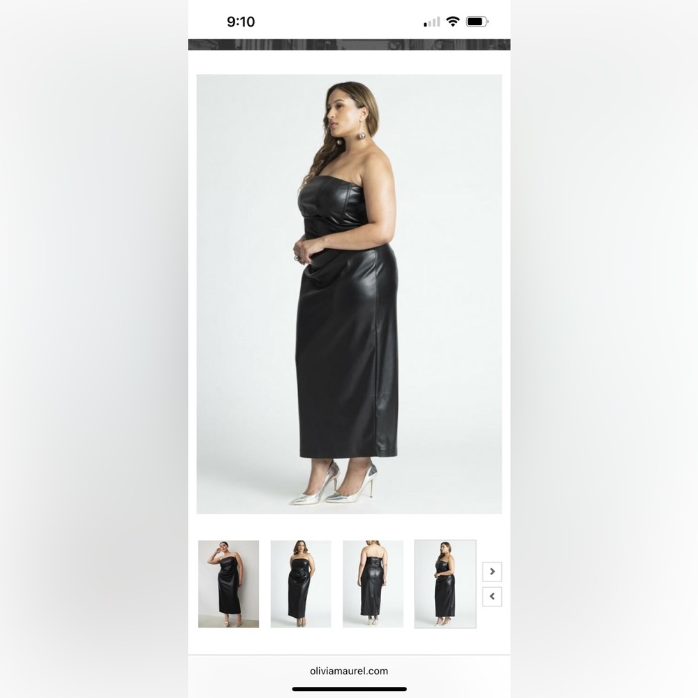 Eloquii plus size black pleather midi dress - Picture 8 of 8